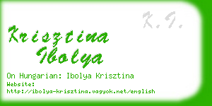 krisztina ibolya business card